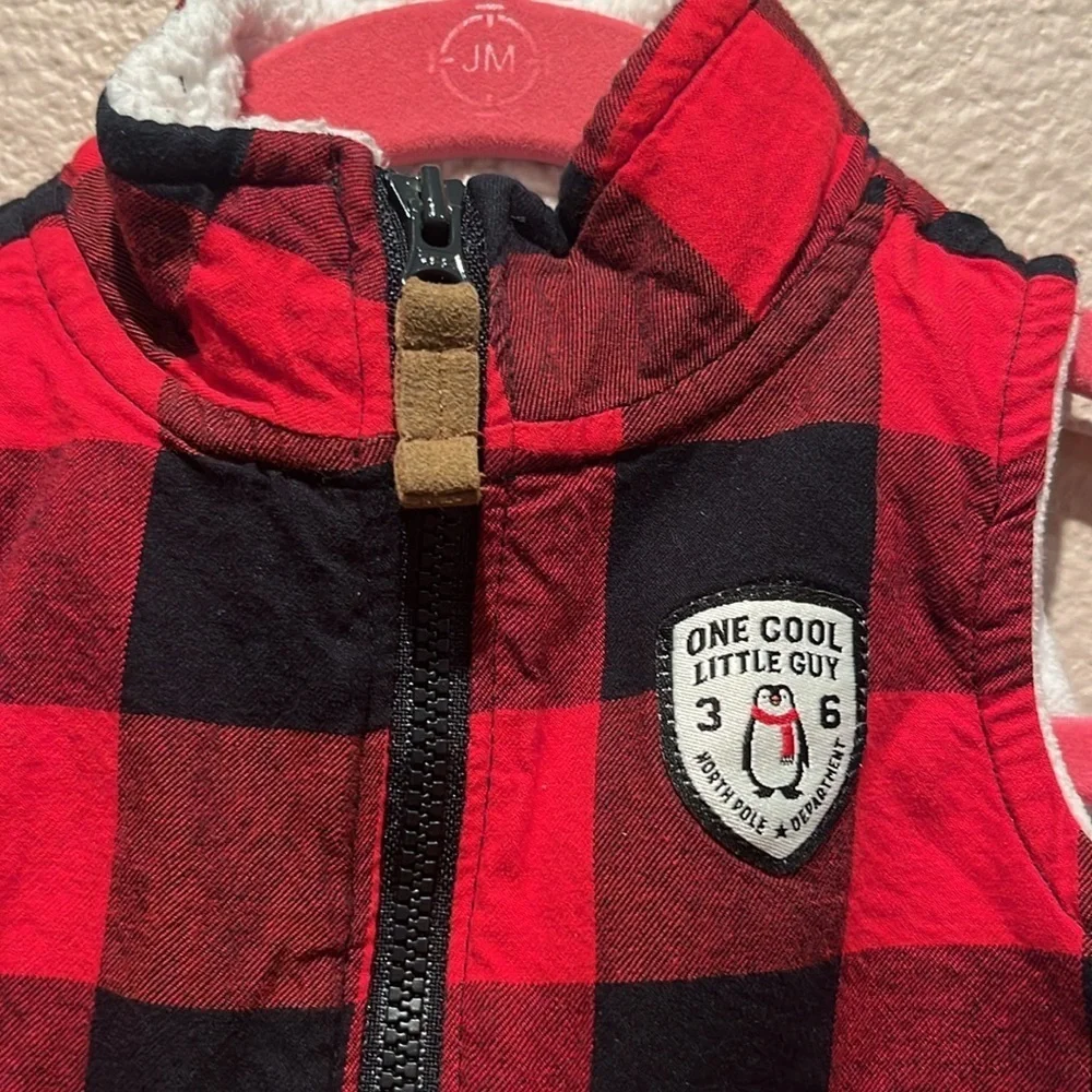 Carter’s Baby Boy’s Buffalo Plaid Buffalo Check Vest Size 3 Months